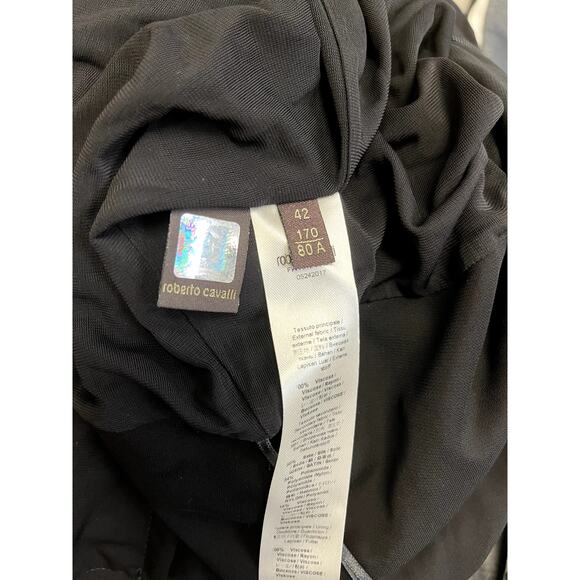 ROBERTO CAVALLI $1800 Black Ruffle Waist Pleated Maxi Skirt Size 42 US 6 - Picture 4 of 5